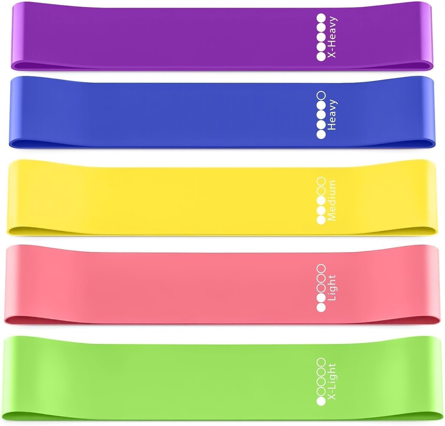 Resistance Bands for Workouts, Exercise Bands for Women and Men, Pilates Equipment, Fitness Equipment, 5 Different Levels Elastic Band for Home Gym